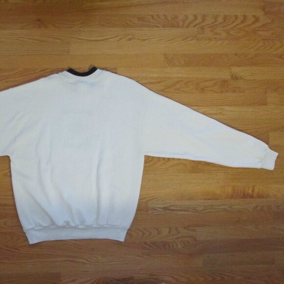 MZ ENERGY WOMEN'S SIZE L SWEAT SHIRT IVORY W APPLIQUE CALICO QUILT FOLK ART EMBR - Picture 9 of 9